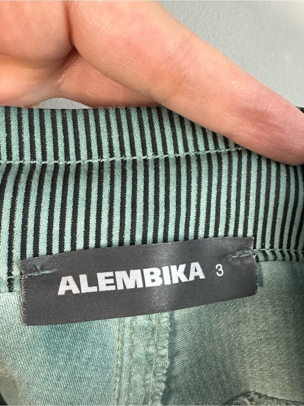 Alembika Pinstripe Iconic Stretch Jeans Teal Size 3(10-12) - Picture 12 of 16